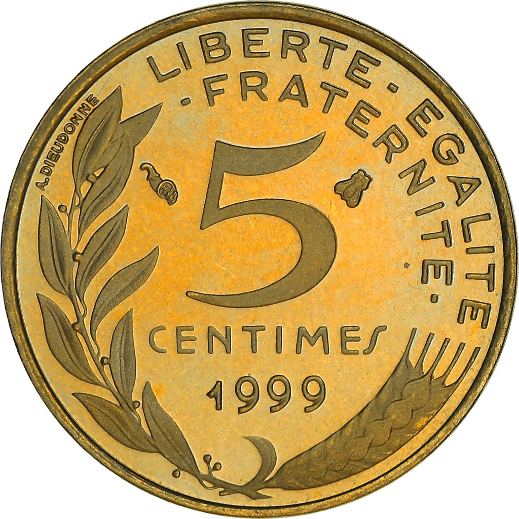 Coin, France, Marianne, 5 Centimes, 1999, Paris, Proof / BE, MS(65-70)