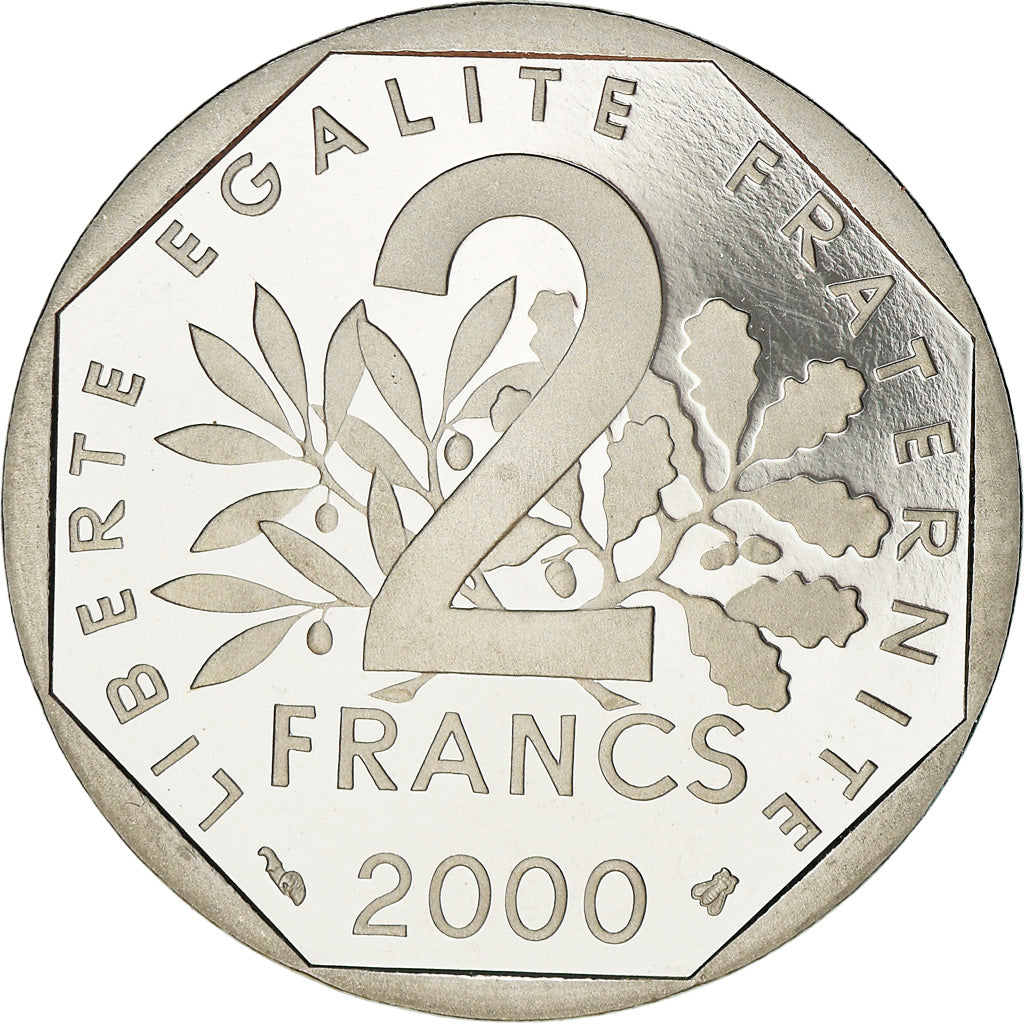 Coin, France, Semeuse, 2 Francs, 2000, Paris, Proof / BE, MS(65-70), Nickel