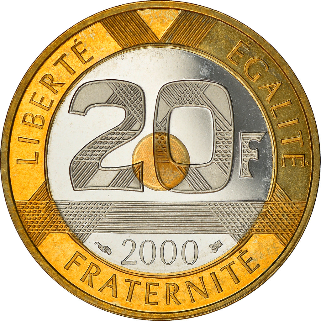 Coin, France, Mont Saint Michel, 20 Francs, 2000, Paris, Proof / BE, MS(65-70)