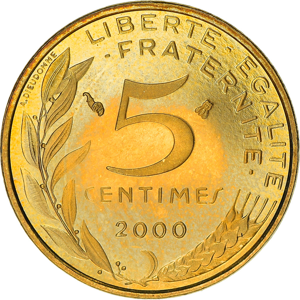 Coin, France, Marianne, 5 Centimes, 2000, Paris, Proof / BE, MS(65-70)