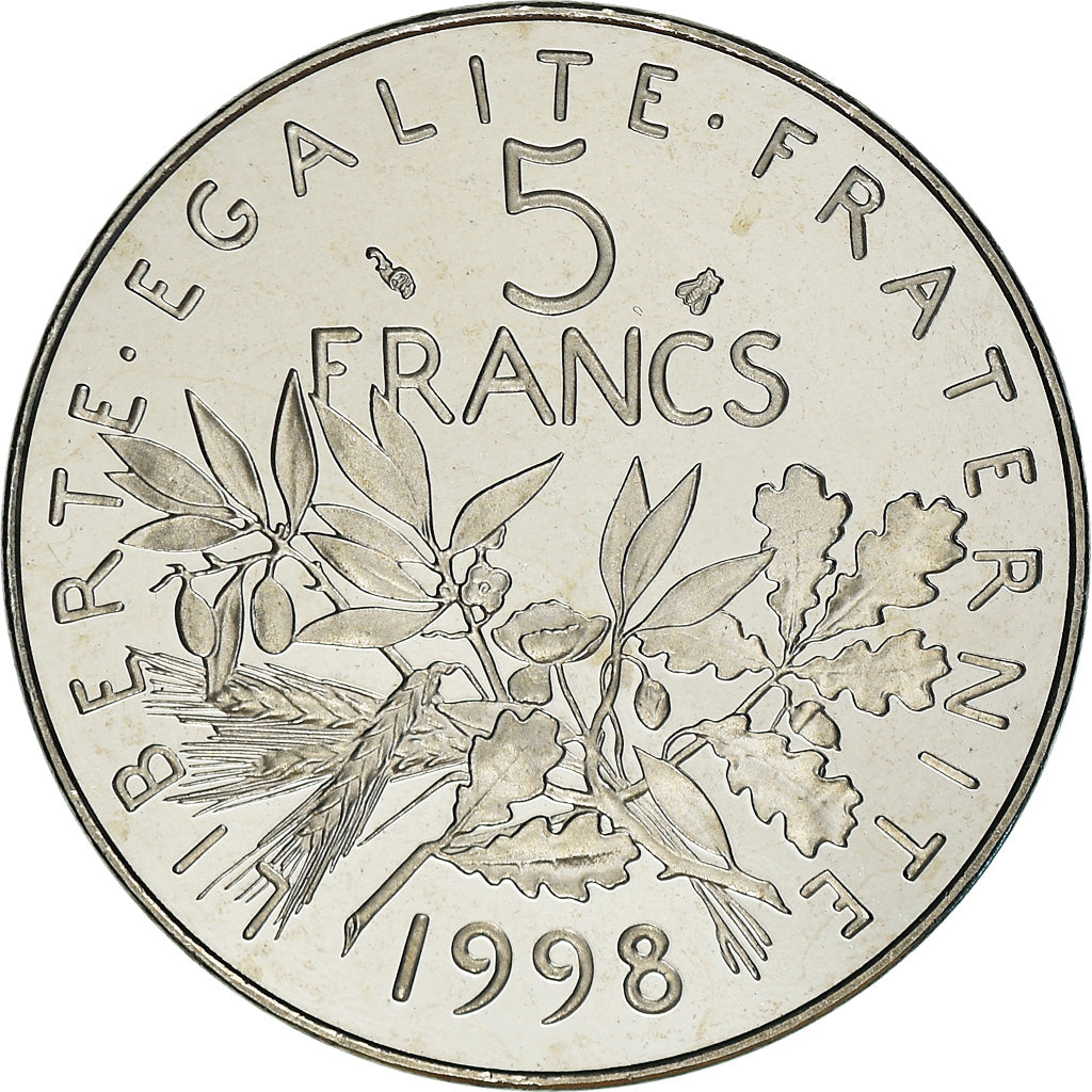Coin, France, Semeuse, 5 Francs, 1998, Paris, Proof / BE, MS(65-70), Nickel Clad
