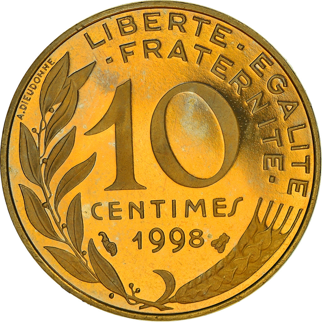 Coin, France, Marianne, 10 Centimes, 1998, Paris, Proof / BE, MS(65-70)
