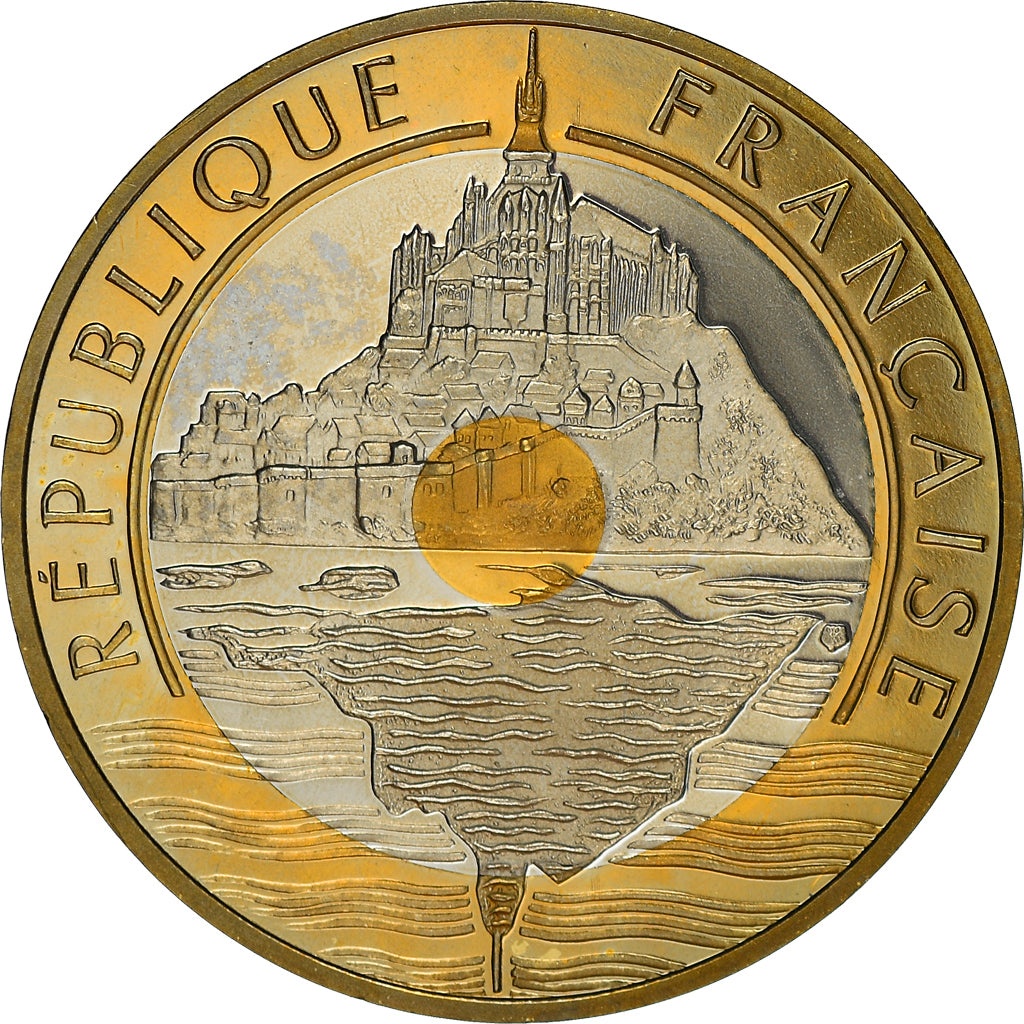 Monnaie, France, Mont Saint Michel, 20 Francs, 1996, Paris, Proof / BE, FDC