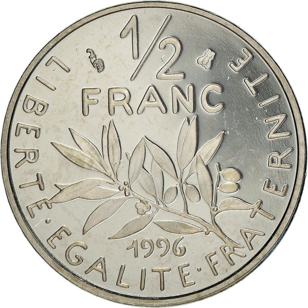 Coin, France, Semeuse, 1/2 Franc, 1996, Paris, Proof / BE, MS(65-70), Nickel