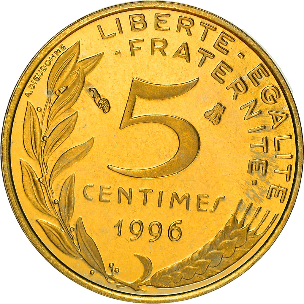 Coin, France, Marianne, 5 Centimes, 1996, Paris, Proof / BE, MS(65-70)