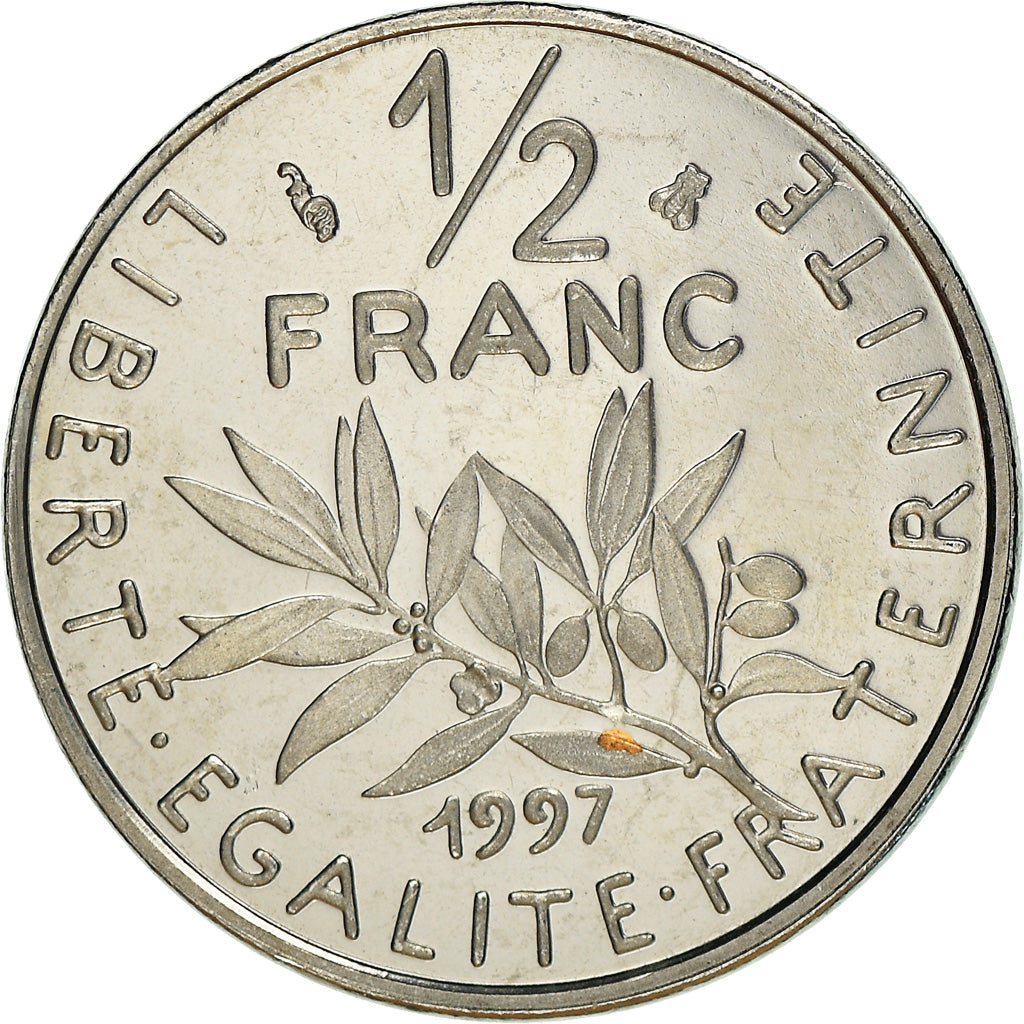 Coin, France, Semeuse, 1/2 Franc, 1997, Paris, Proof / BE, MS(65-70), Nickel