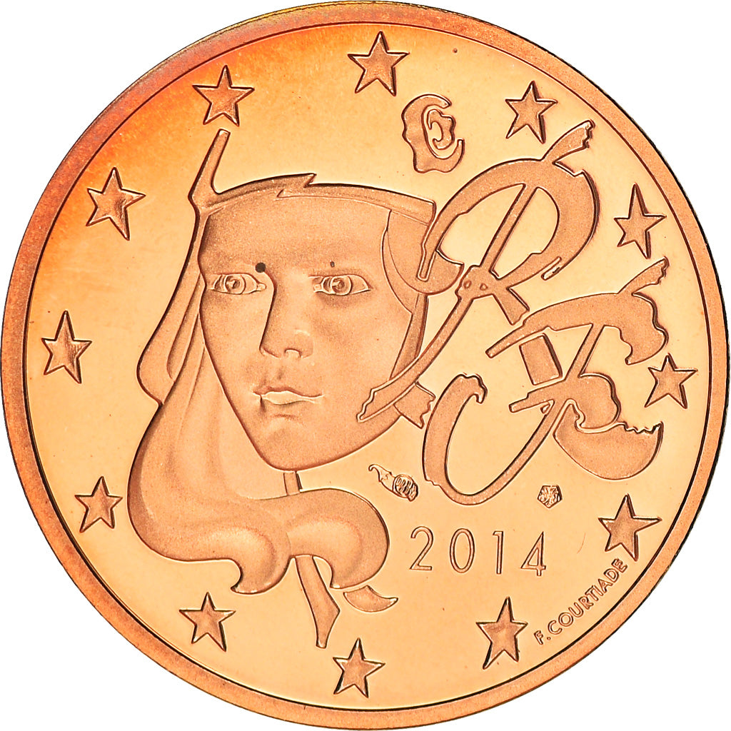 France, 5 Centimes, 2014, Paris, Proof / BE, MS(65-70), Bi-Metallic, Gadoury:7a.