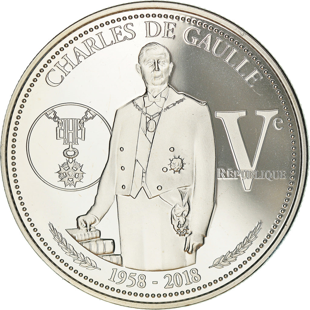 Francia, medalla, Vème République, Charles De Gaulle, Politics, 2018, FDC