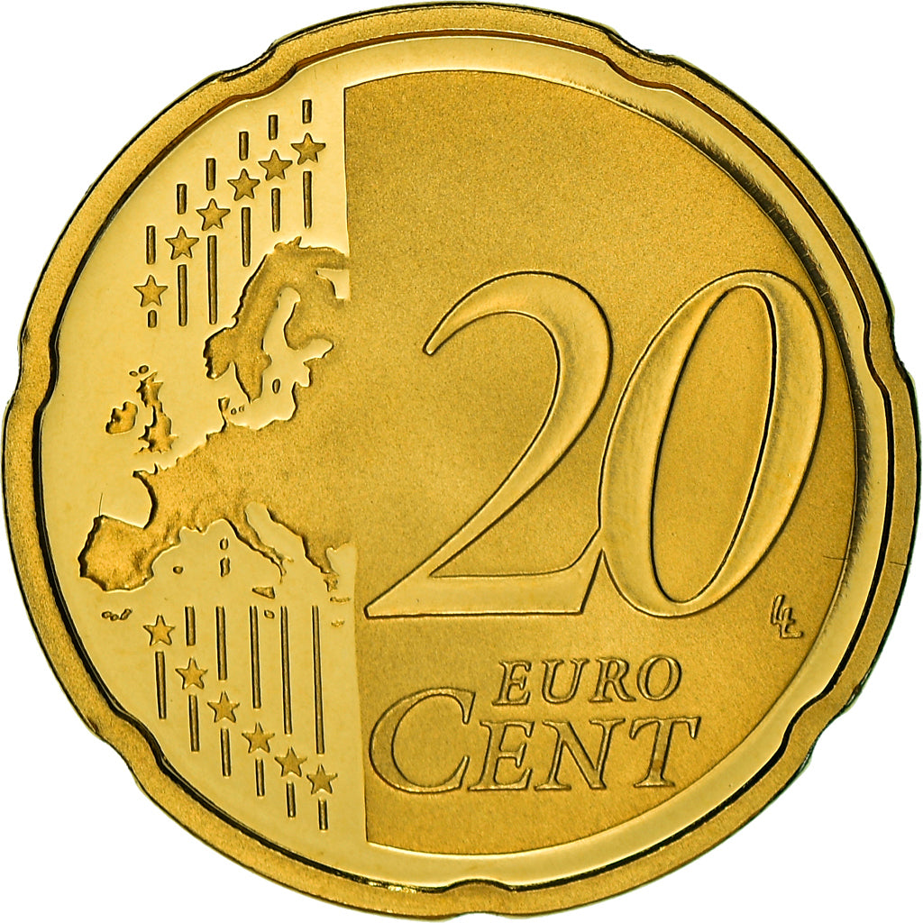 Francja, 20 Euro Cent, 2015, BE, MS(65-70), Mosiądz, KM:New