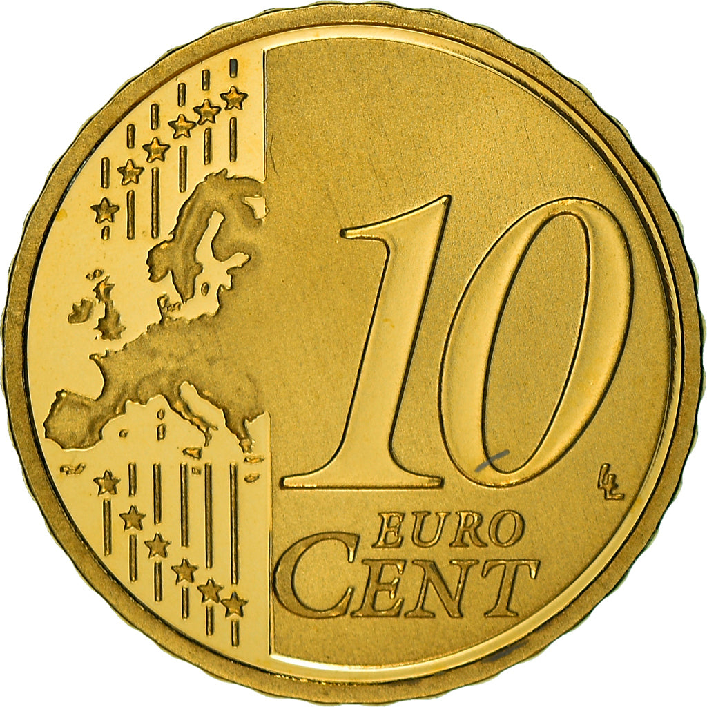 Francja, 10 Euro Cent, 2015, Proof / BE, MS(65-70), Mosiądz, KM:New