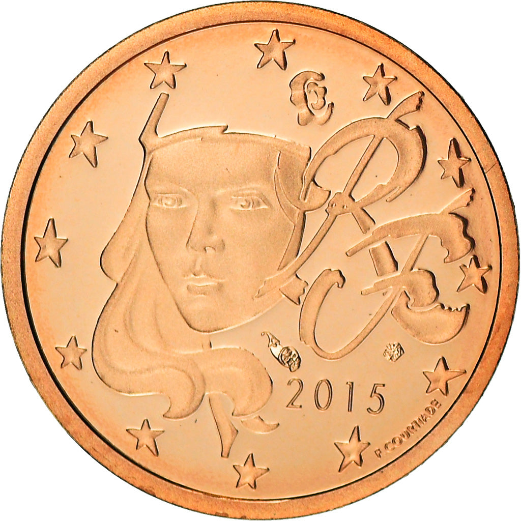 Francja, Euro Cent, 2015, Proof / BE, MS(65-70), Miedź platerowana stalą