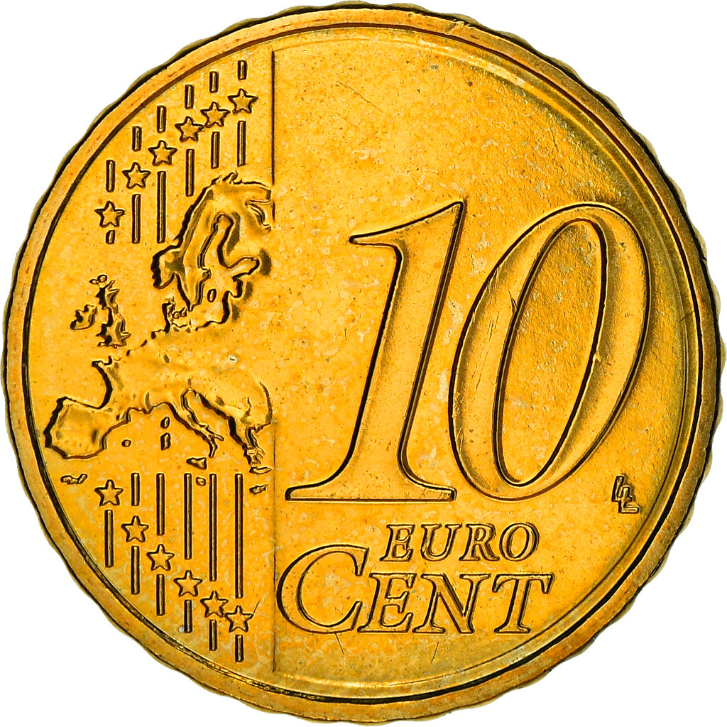 Francja, 10 Euro Cent, 2014, Paris, BU, MS(65-70), Mosiądz, Gadoury:4b.