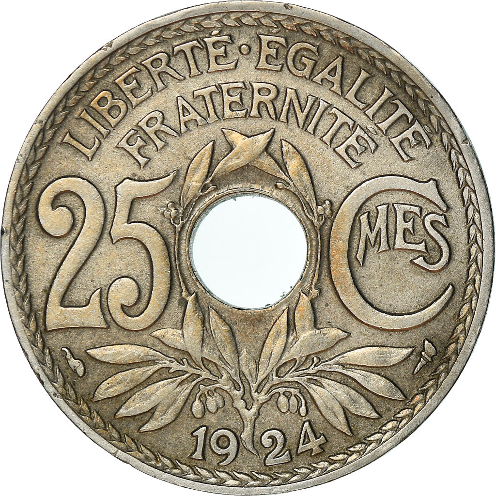 Coin, France, Lindauer, 25 Centimes, 1924, AU(50-53), Copper-nickel, KM:867a