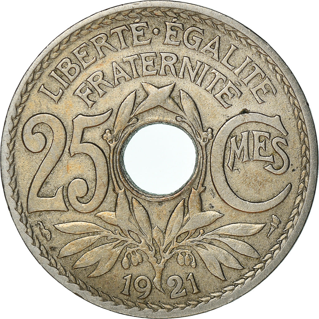 Coin, France, Lindauer, 25 Centimes, 1921, AU(50-53), Copper-nickel, KM:867a