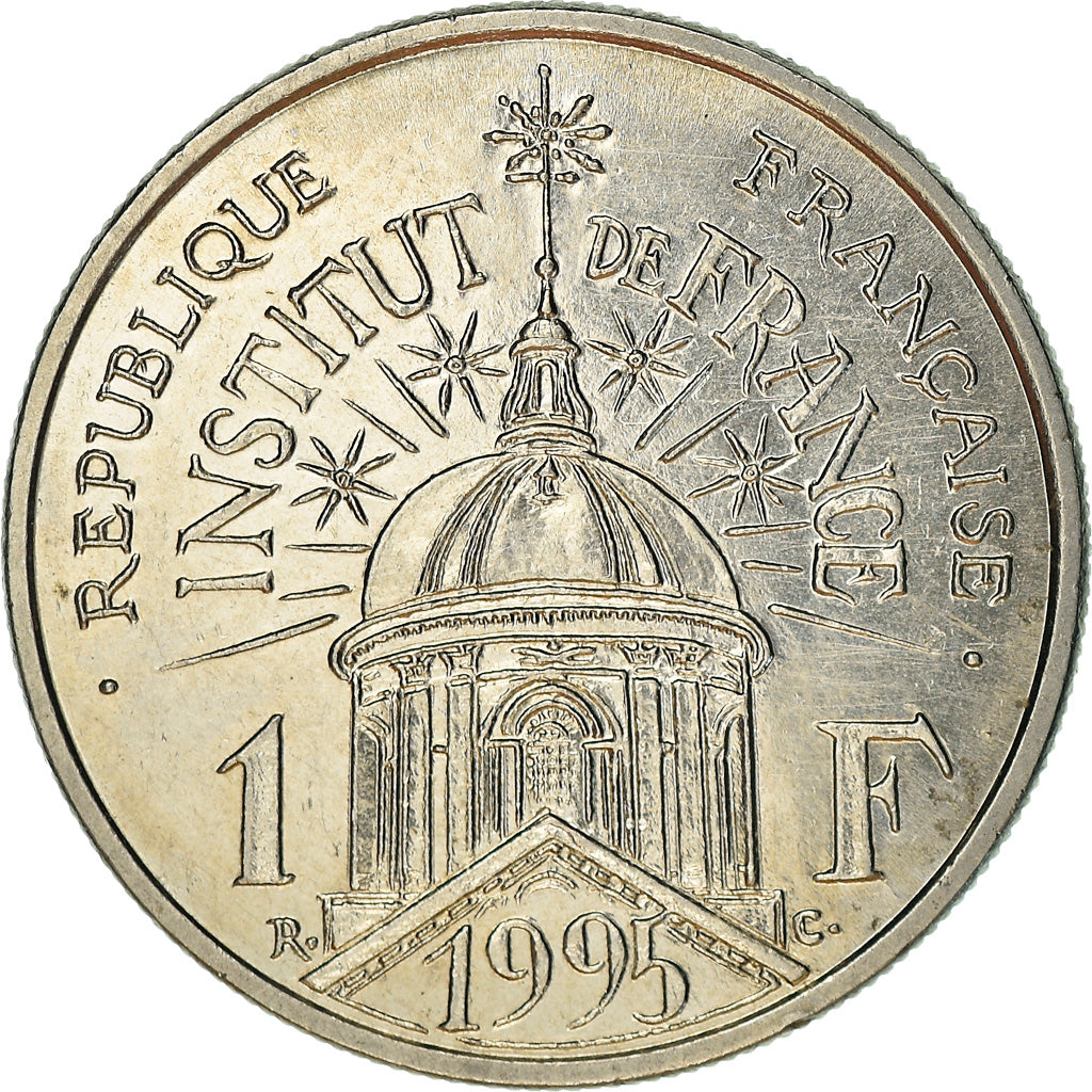 Coin, France, Institut, Franc, 1995, Paris, MS(63), Nickel, KM:1133, Gadoury:480