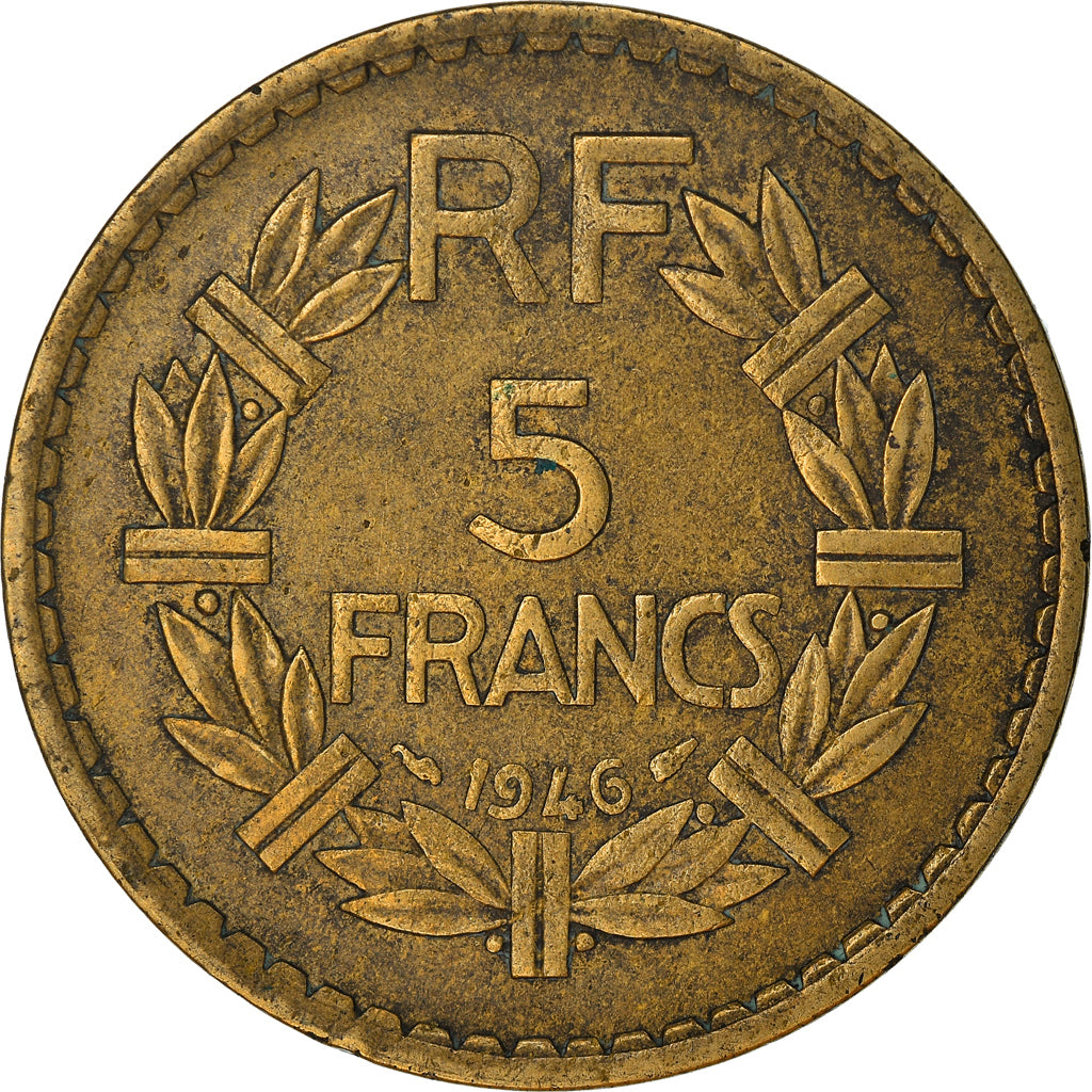 Moneta, Francja, Lavrillier, 5 Francs, 1946, EF(40-45), Aluminium-Brąz