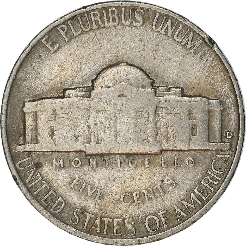 Moeda, Estados Unidos da América, Jefferson Nickel, 5 Cents, 1962, U.S. Mint