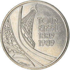 Munten, Frankrijk, Tour Eiffel, 5 Francs, 1989, Paris, ZF+, Nickel, KM:968