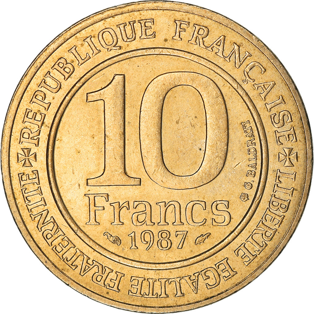 Coin, France, 10 Francs, 1987, EF(40-45), Nickel-Bronze, KM:961d, Gadoury:820