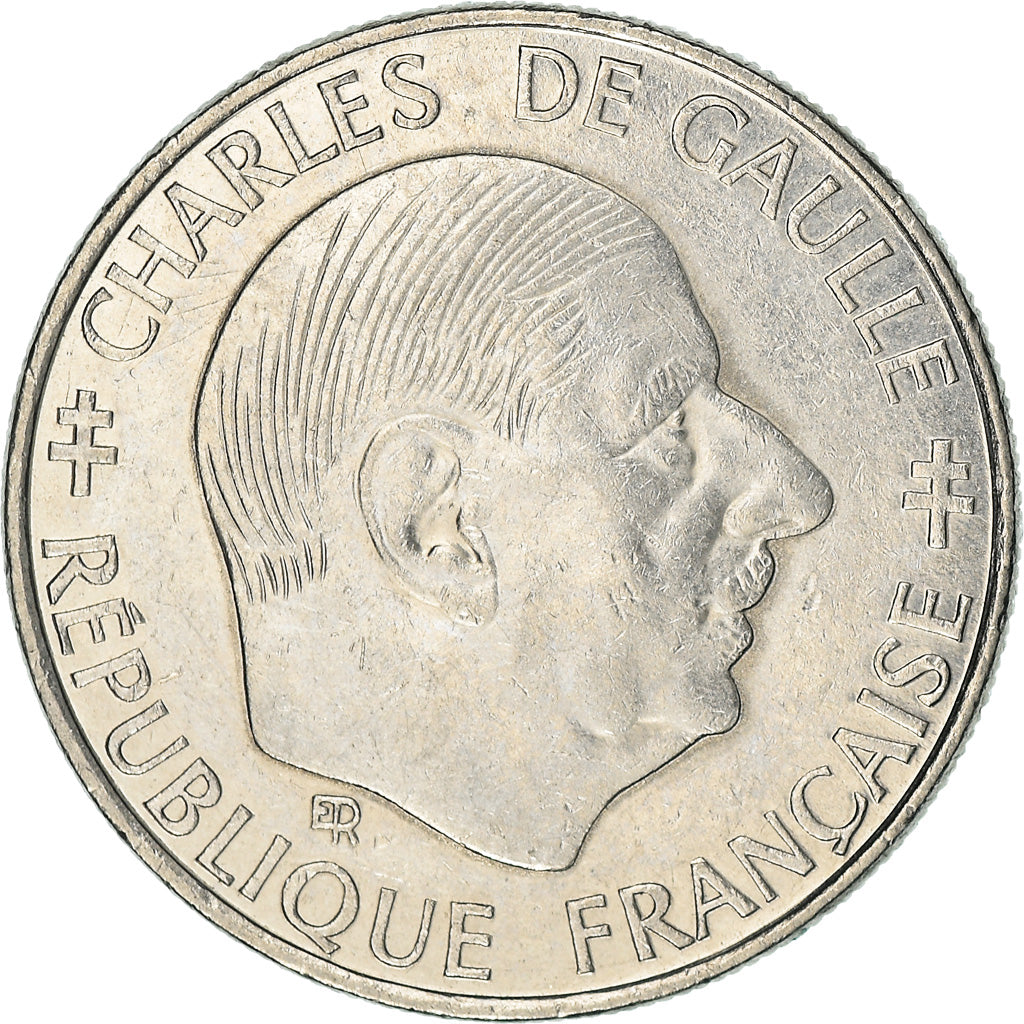 Moneta, Francia, Charles de Gaulle, Franc, 1988, Paris, BB, Nichel, KM:963