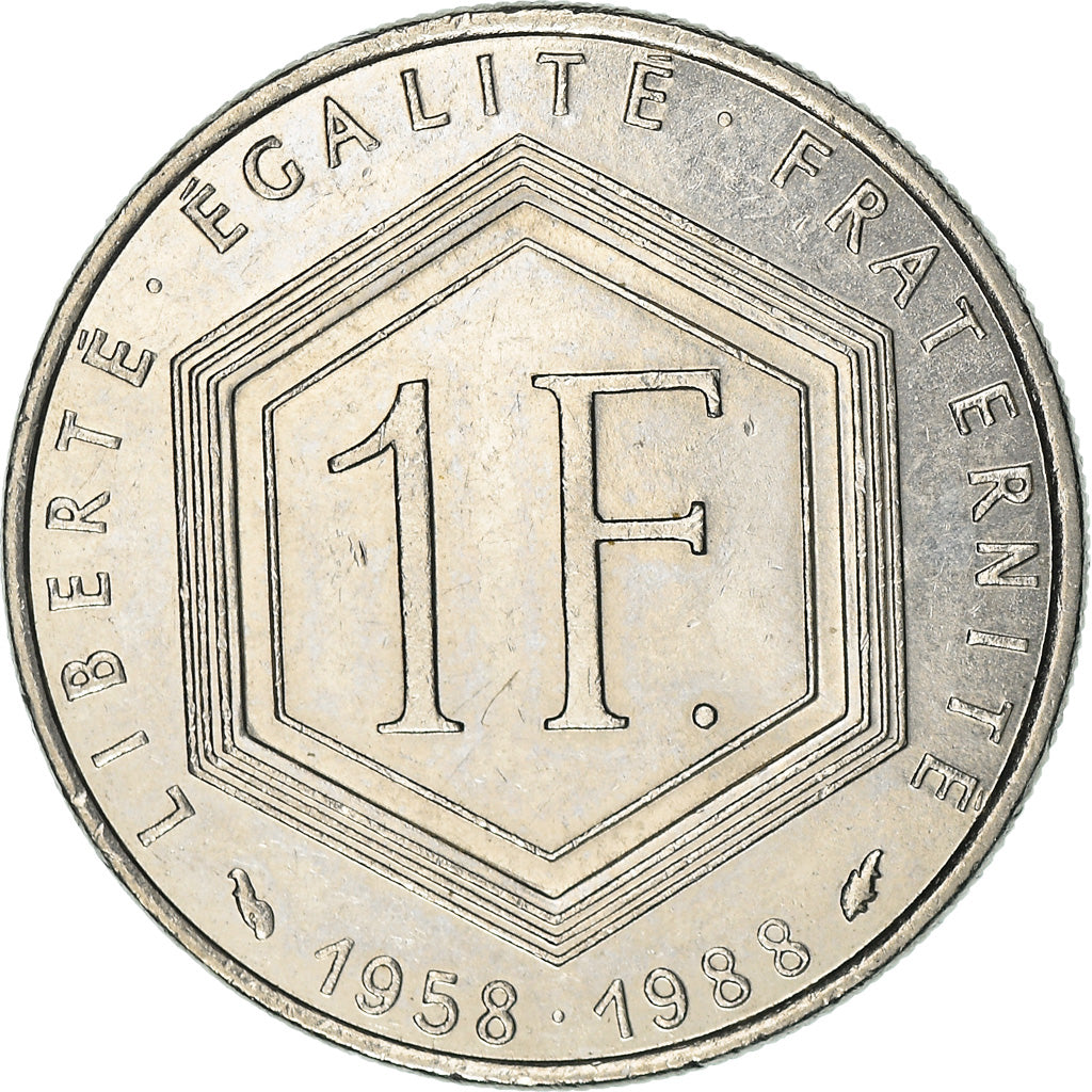Moneta, Francia, Charles de Gaulle, Franc, 1988, Paris, BB, Nichel, KM:963