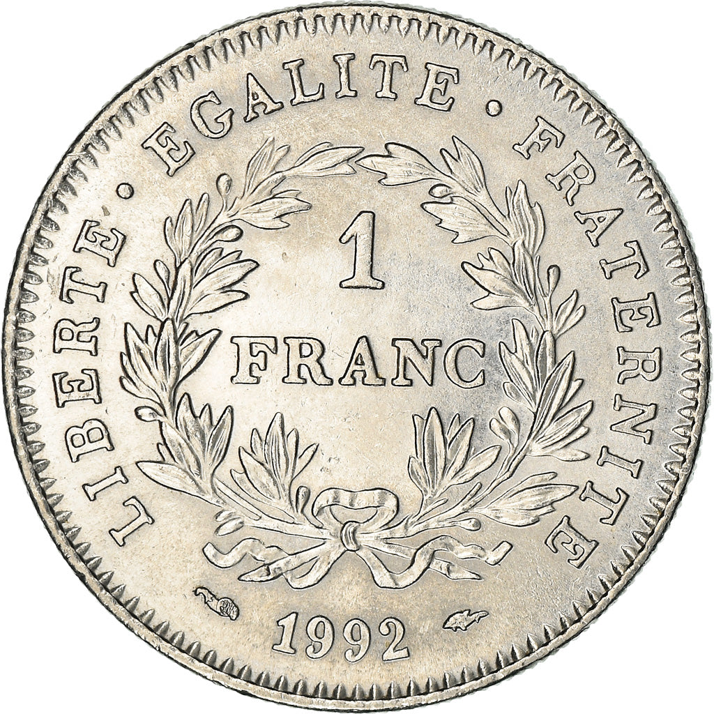 Moneda, Francia, République, Franc, 1992, Paris, MBC+, Níquel, KM:1004.1