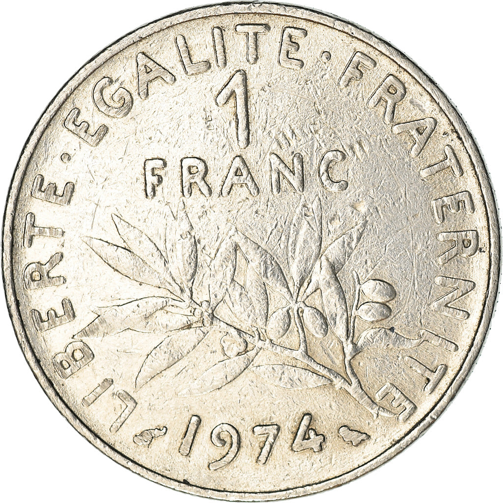 Münze, Frankreich, Semeuse, Franc, 1974, Paris, S+, Nickel, KM:925.1