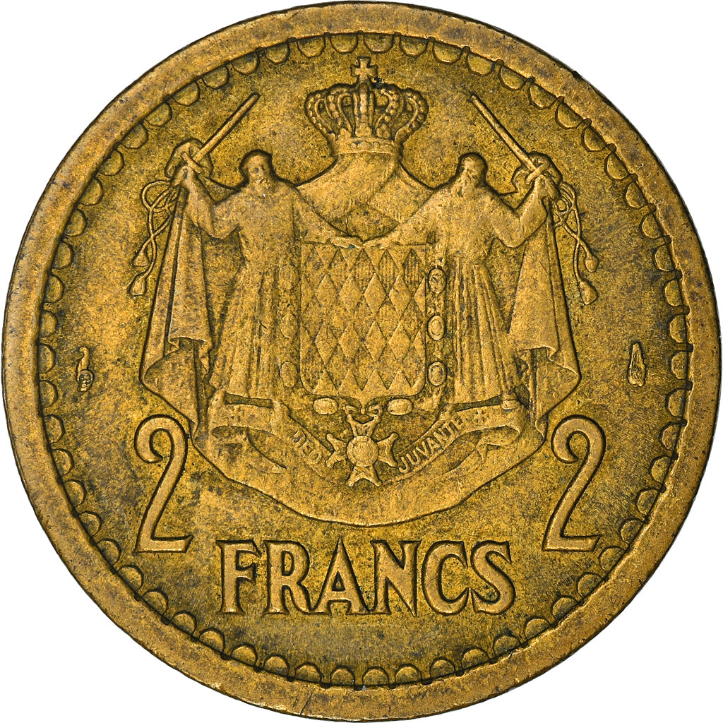 Munten, Monaco, 2 Francs, 1943, Paris, FR, Cupro-Aluminium, Gadoury:134