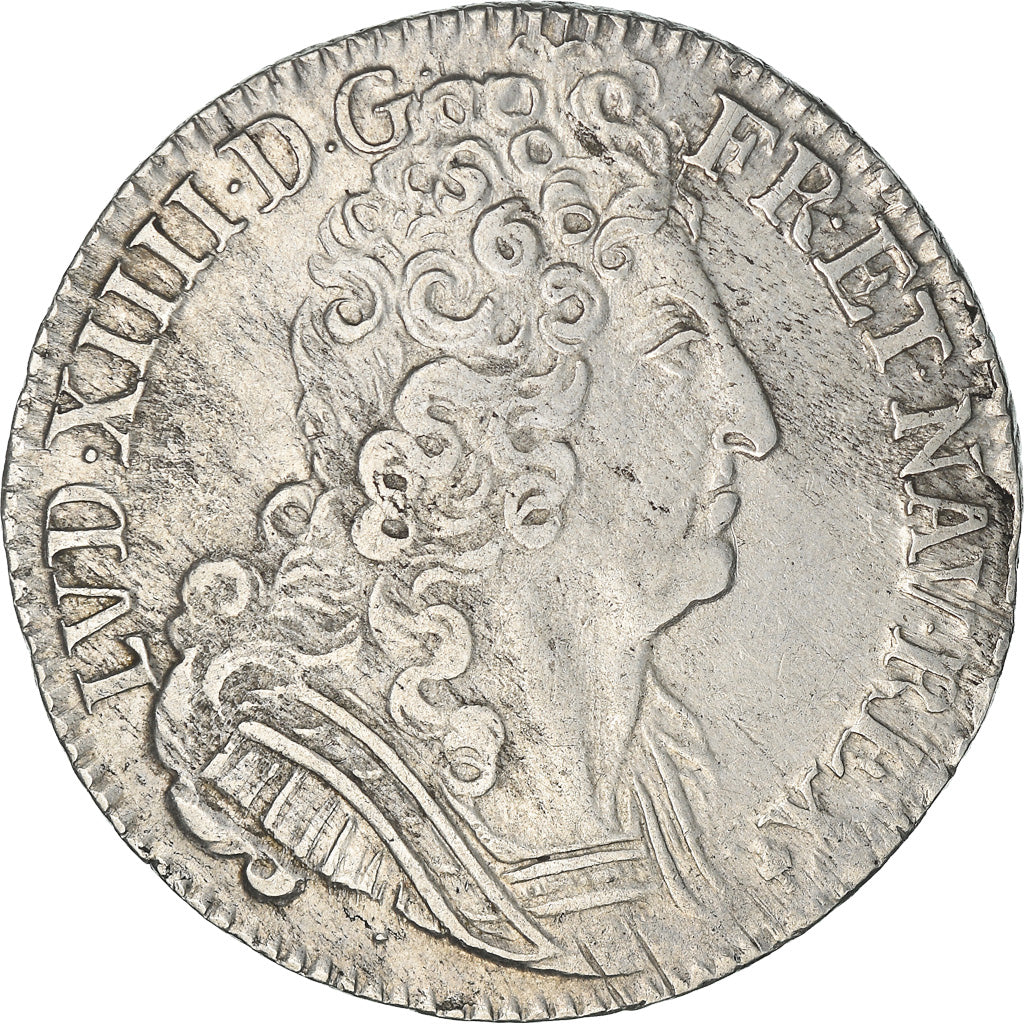 Munten, Frankrijk, Louis XIV, 1/4 Écu aux 3 couronnes, 1/4 Ecu, 1715, Reims