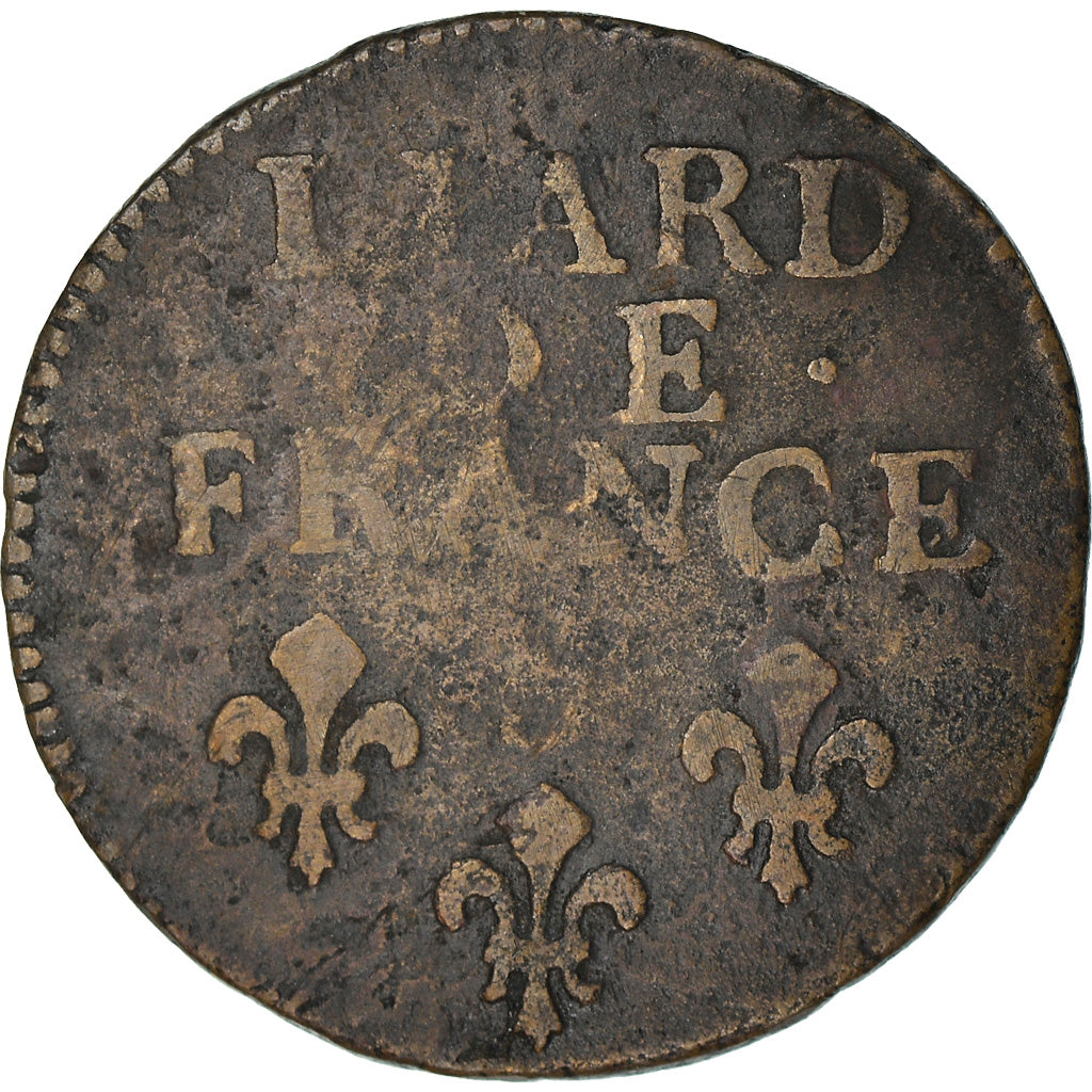 Moneta, Francia, Louis XIV, Liard de France, 1693, Reims, MB, Rame, C2G:172
