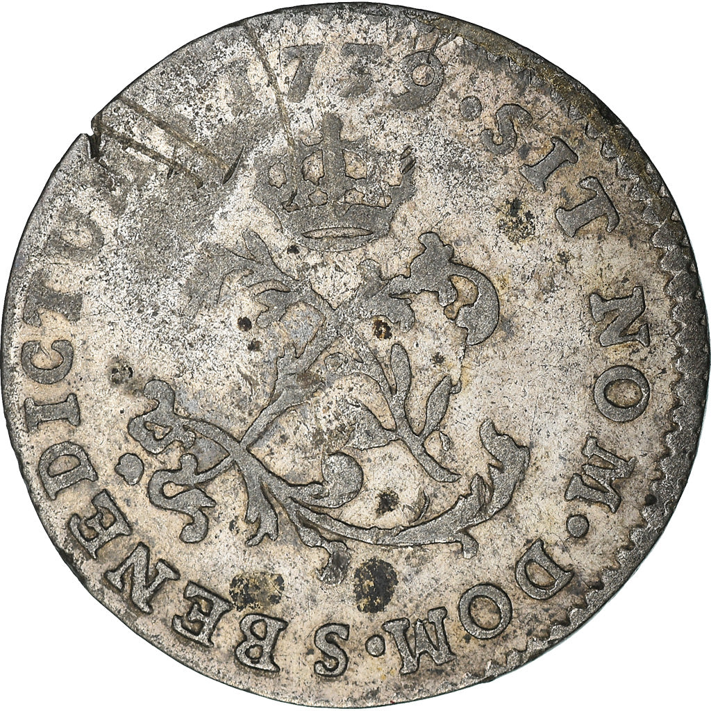 Coin, France, Louis XV, Double Sol, 1739, Reims, VF(30-35), Billon, Gadoury:281