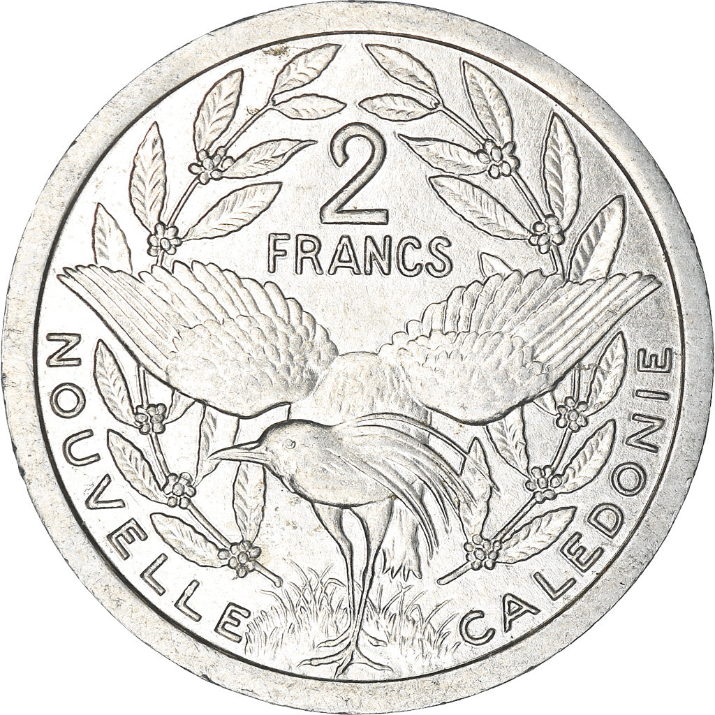 Coin, New Caledonia, 2 Francs, 1991, Paris, AU(55-58), Aluminum, KM:14