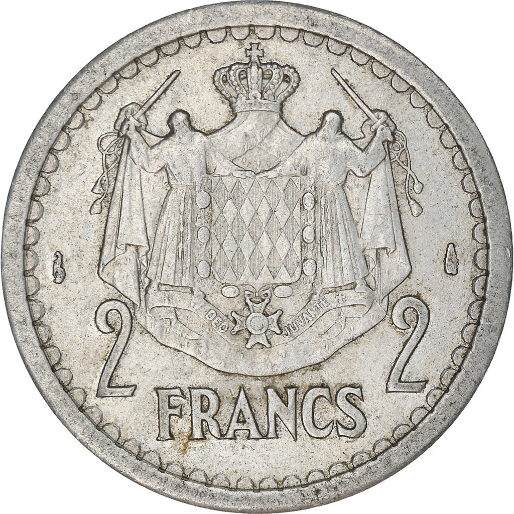 Munten, Monaco, Louis II, 2 Francs, 1943, Paris, ZF, Aluminium, KM:121