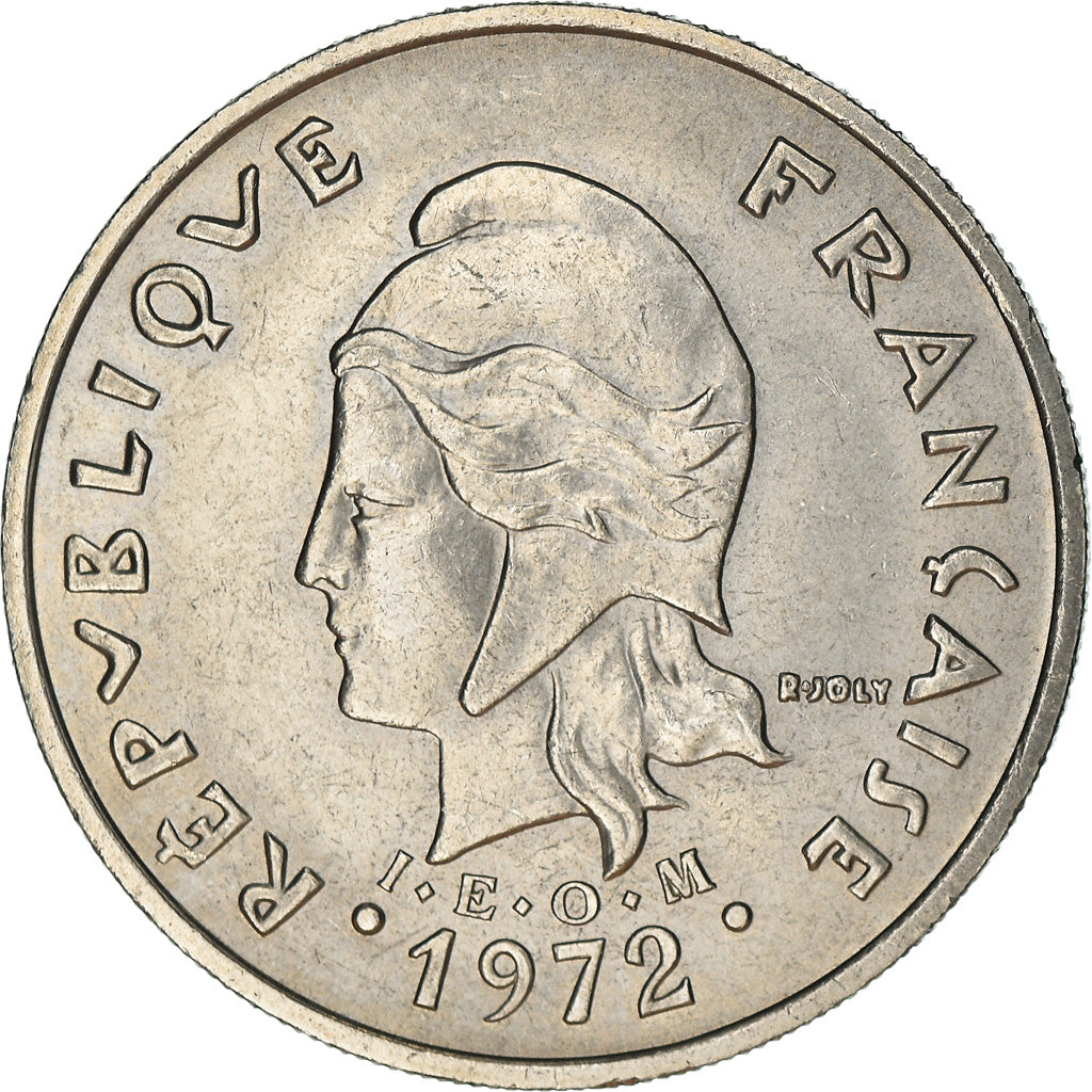 Coin, New Caledonia, 20 Francs, 1972, Paris, AU(55-58), Nickel, KM:12