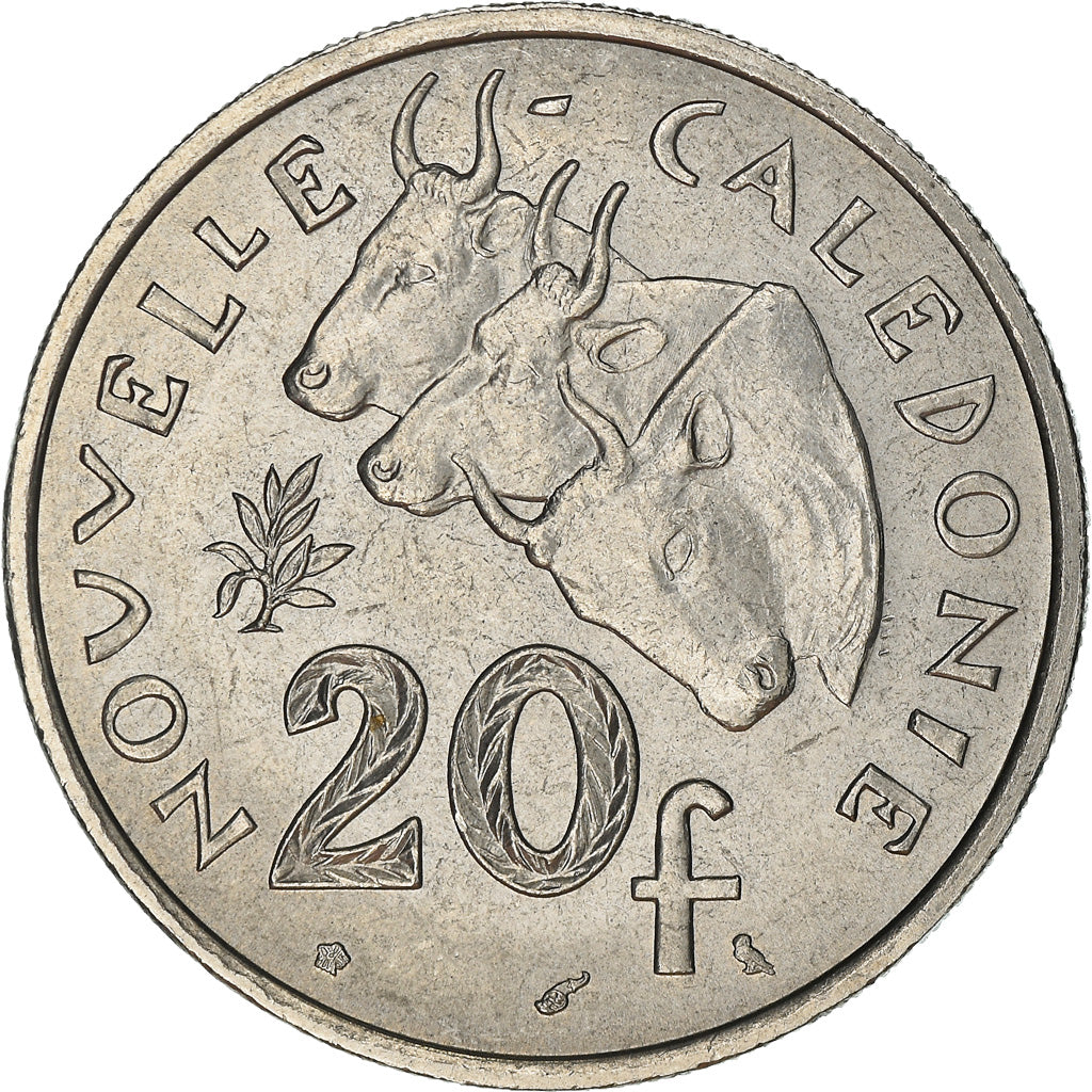 Coin, New Caledonia, 20 Francs, 1972, Paris, AU(55-58), Nickel, KM:12