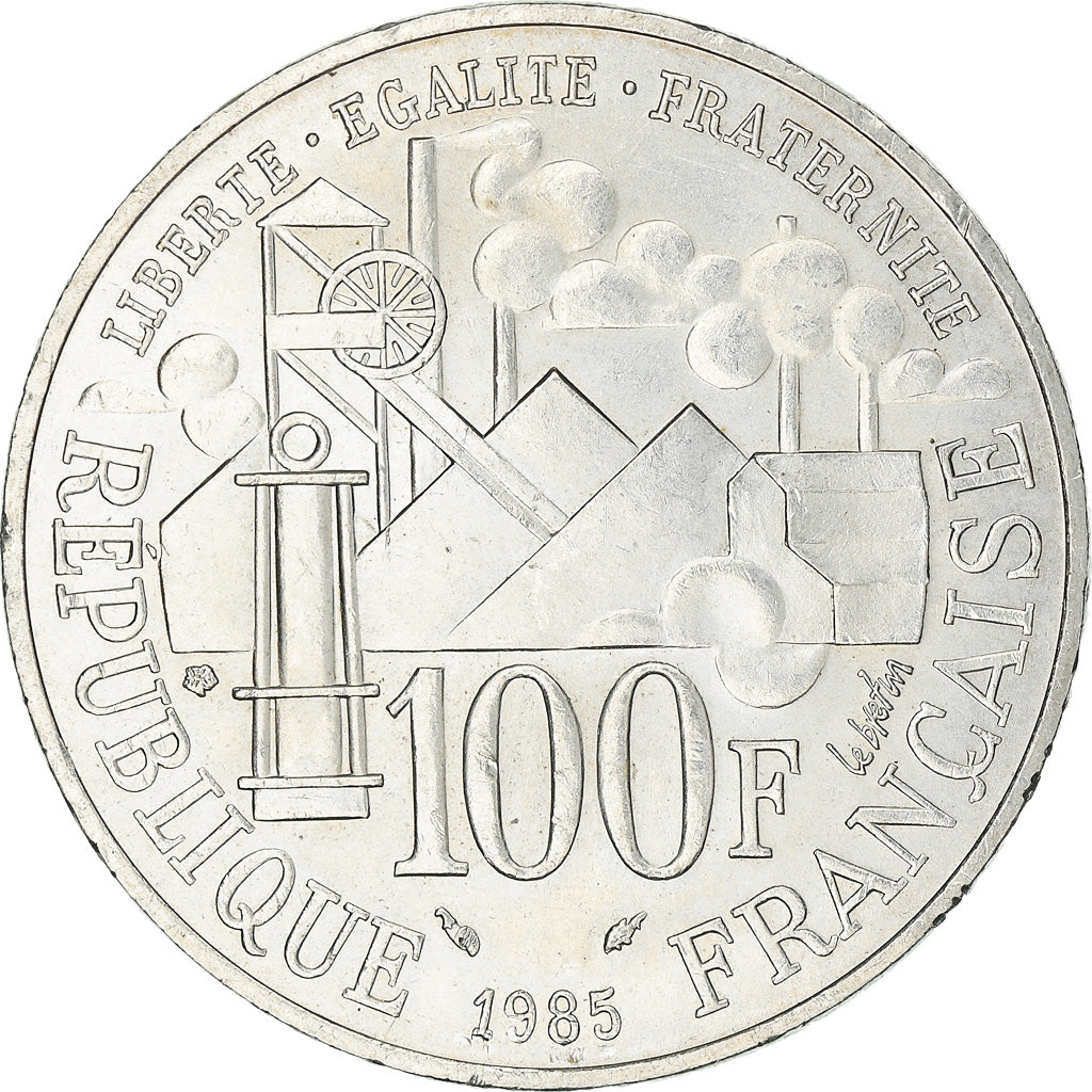Coin, France, Germinal, 100 Francs, 1985, MS(63), Silver, KM:957, Gadoury:900