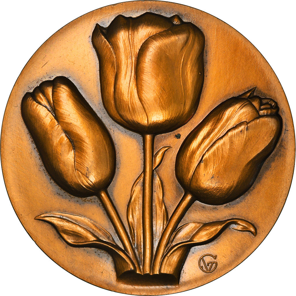 Frankreich, Medaille, Flora, Tulipes, UNZ, Bronze