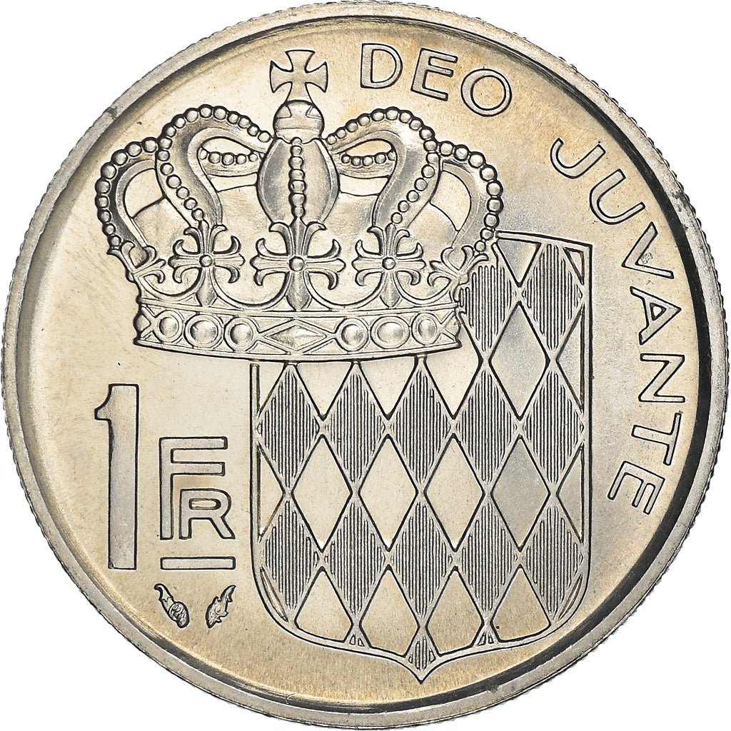 Coin, Monaco, Rainier III, Franc, 1975, MS(64), Nickel, KM:140, Gadoury:MC 150