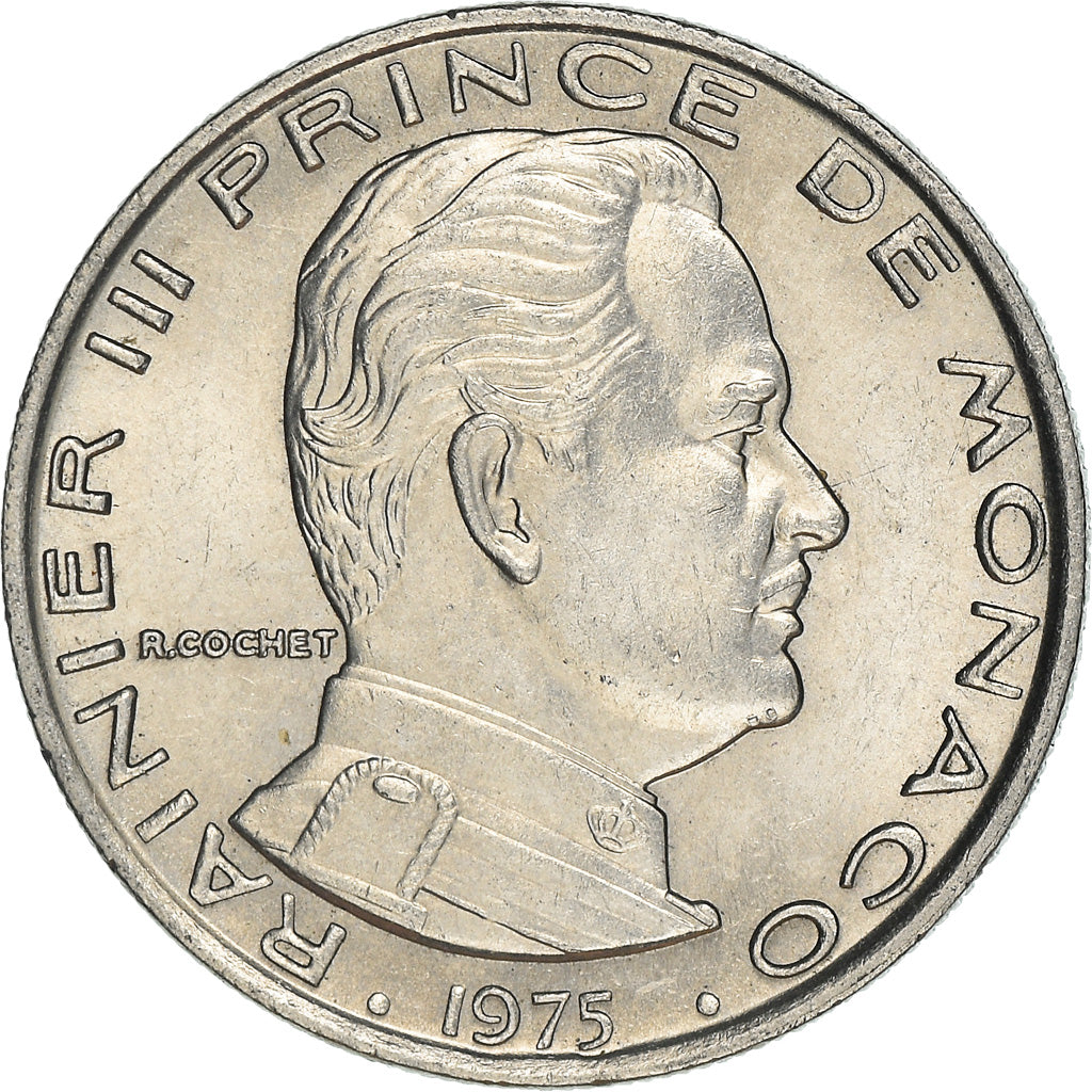 Münze, Monaco, Rainier III, Franc, 1975, UNZ, Nickel, KM:140, Gadoury:MC 150