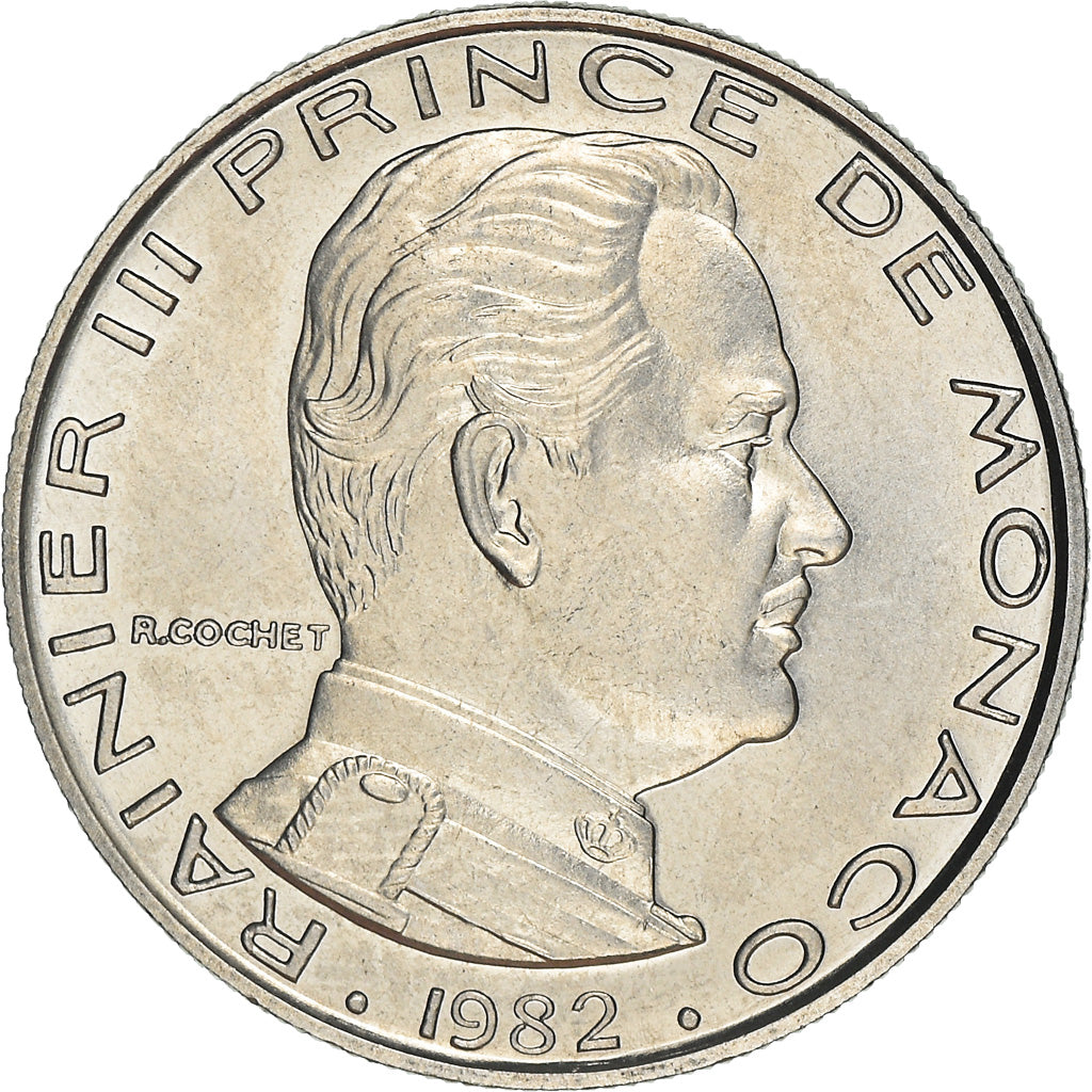 Coin, Monaco, Rainier III, Franc, 1982, MS(60-62), Nickel, KM:140