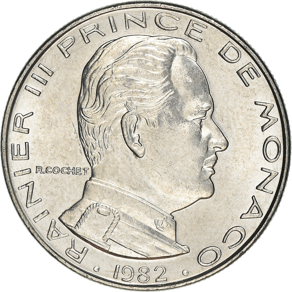 Coin, Monaco, Rainier III, Franc, 1982, MS(63), Nickel, KM:140