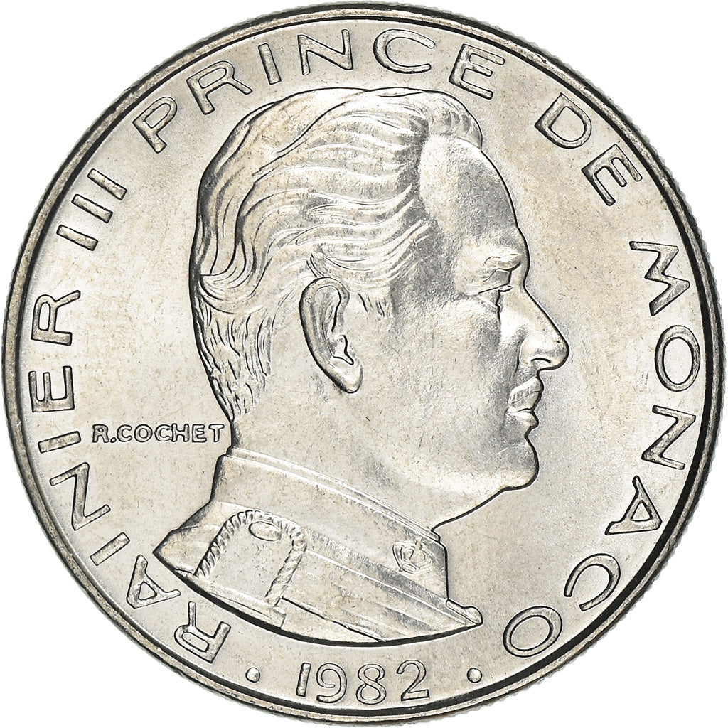 Coin, Monaco, Rainier III, Franc, 1982, MS(63), Nickel, KM:140