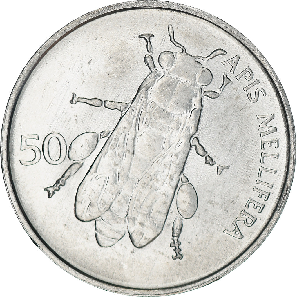 Coin, Slovenia, 50 Stotinov, 1995, MS(63), Aluminum, KM:3