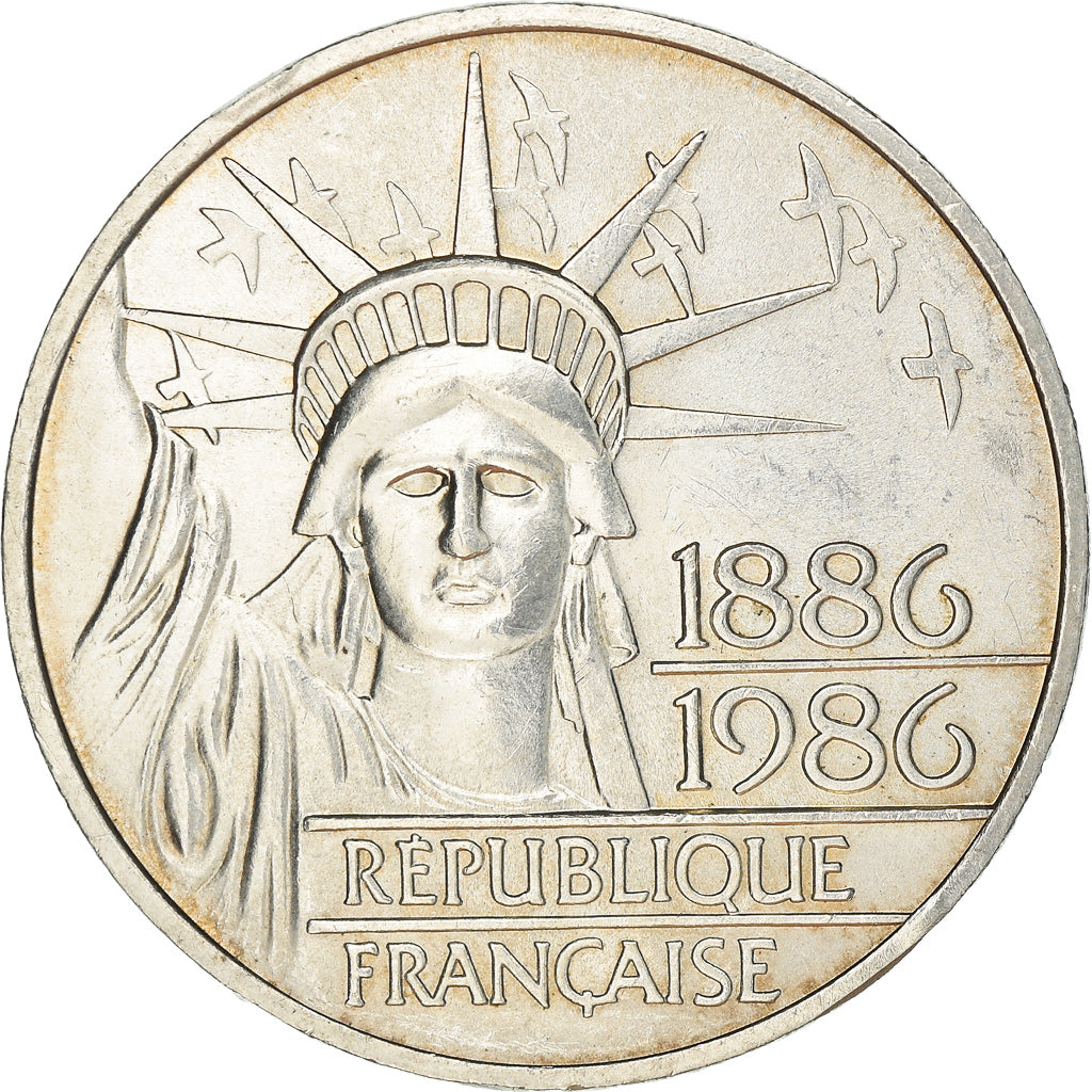 Coin, France, Statue de la Liberté, 100 Francs, 1986, Paris, MS(63), Silver