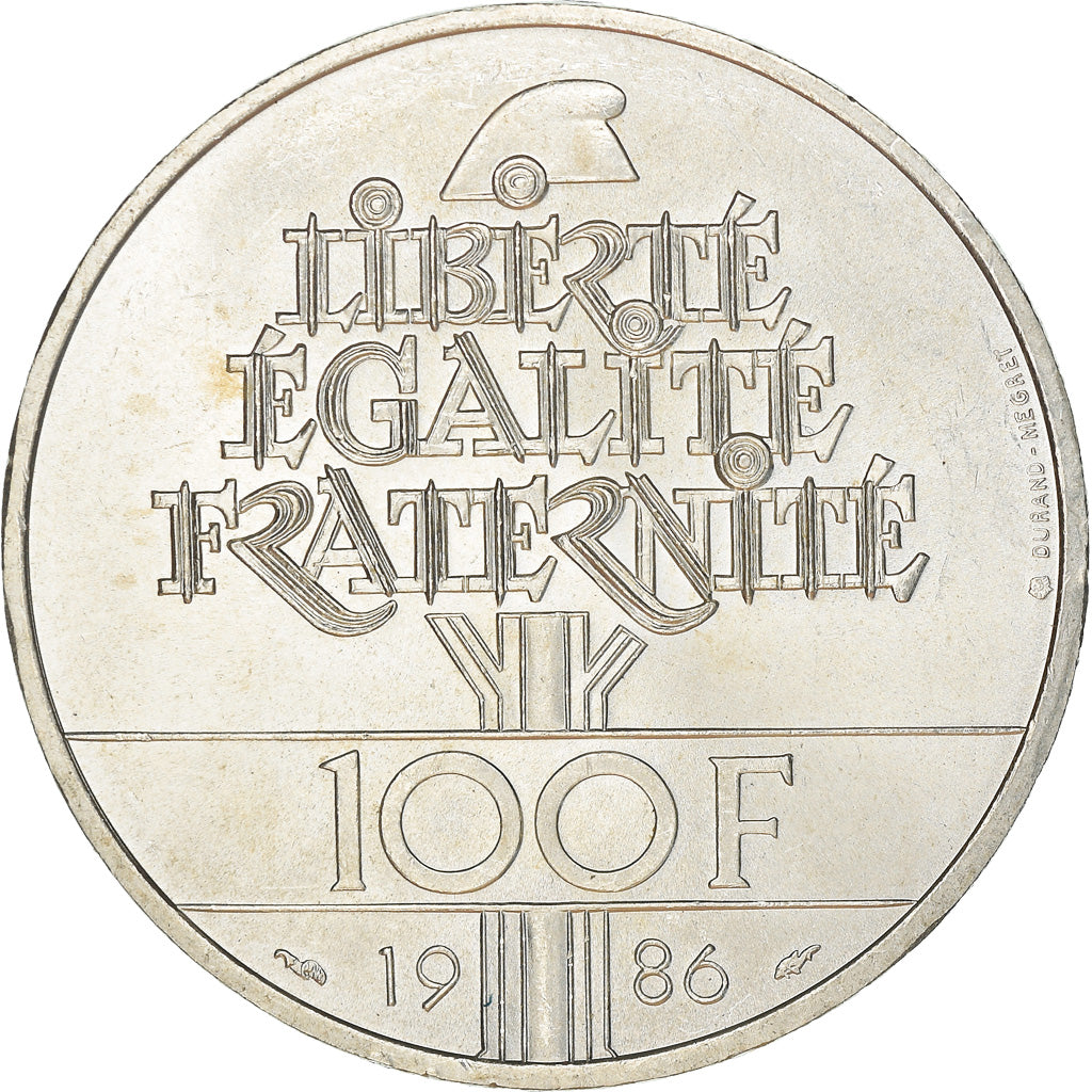 Coin, France, Statue de la Liberté, 100 Francs, 1986, Paris, MS(63), Silver