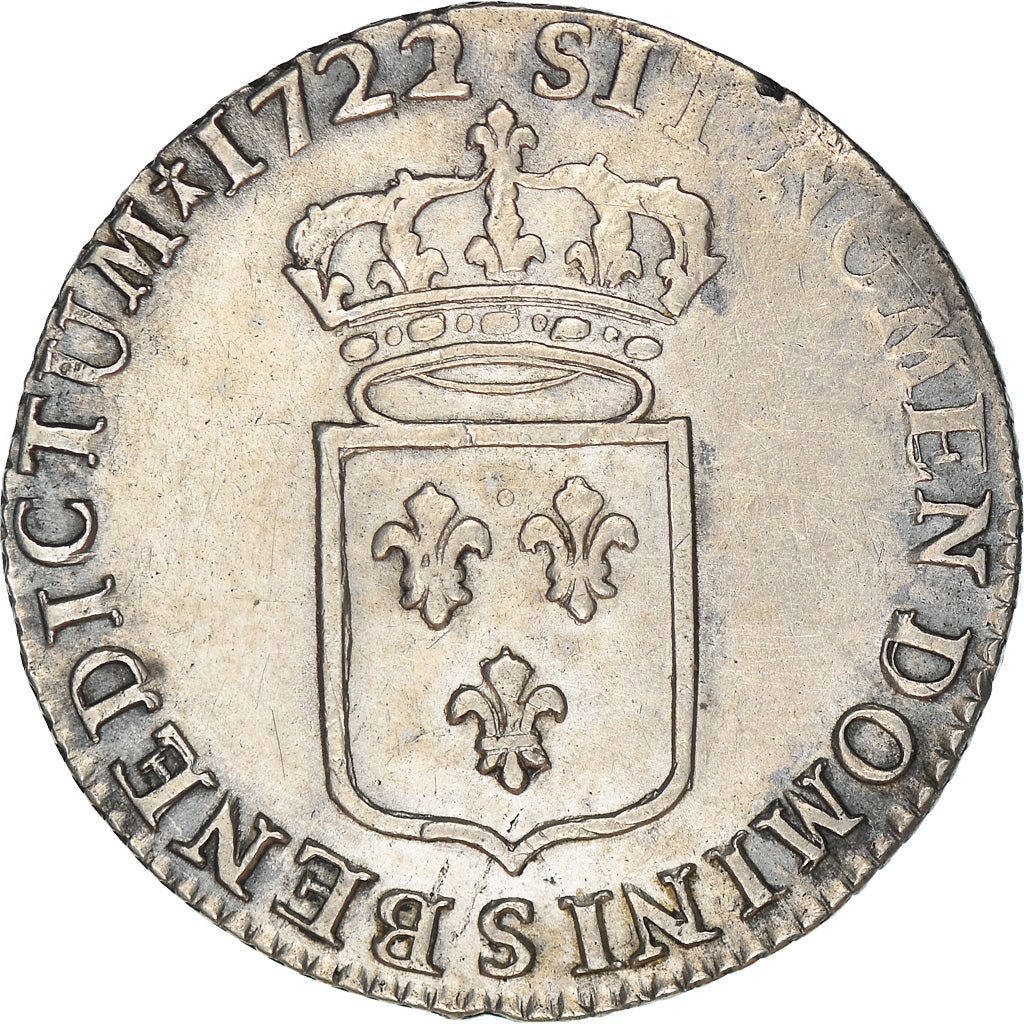 Coin, France, Louis XV, 1/3 Écu de France, 1/3 Ecu, 1722, Reims, EF(40-45)