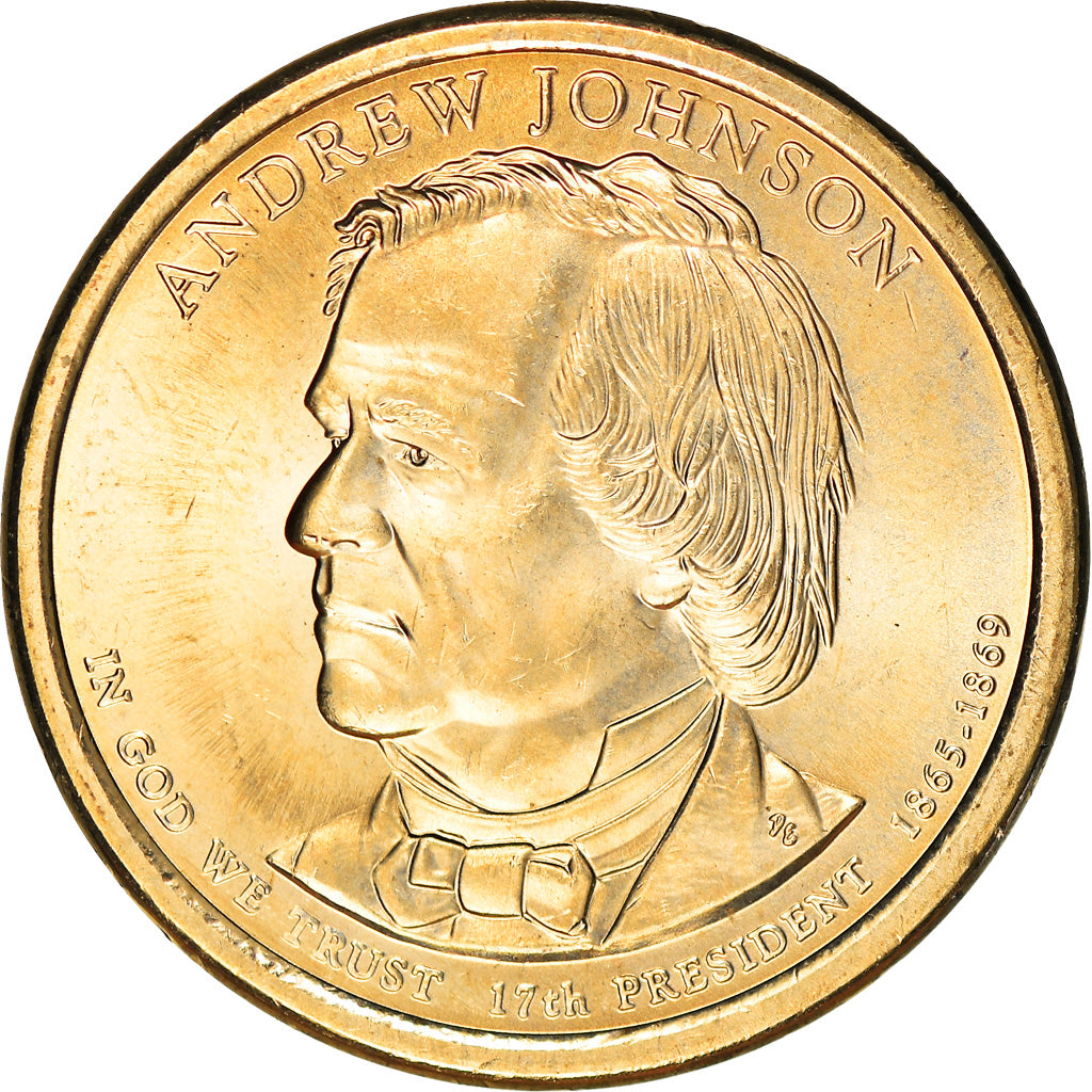 Moneda, Estados Unidos, Dollar, 2011, U.S. Mint, Andrew Johnson, SC, Cobre -