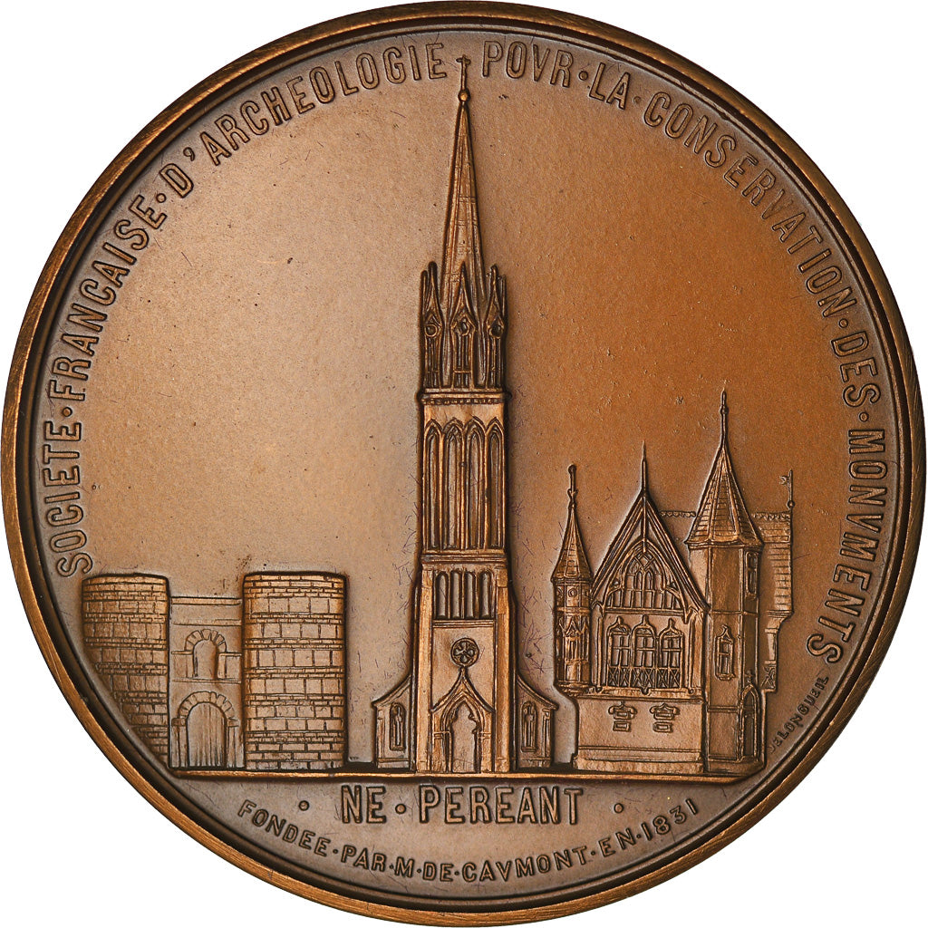 França, Medal, Société Française d'Archéologie, Monuments Historiques