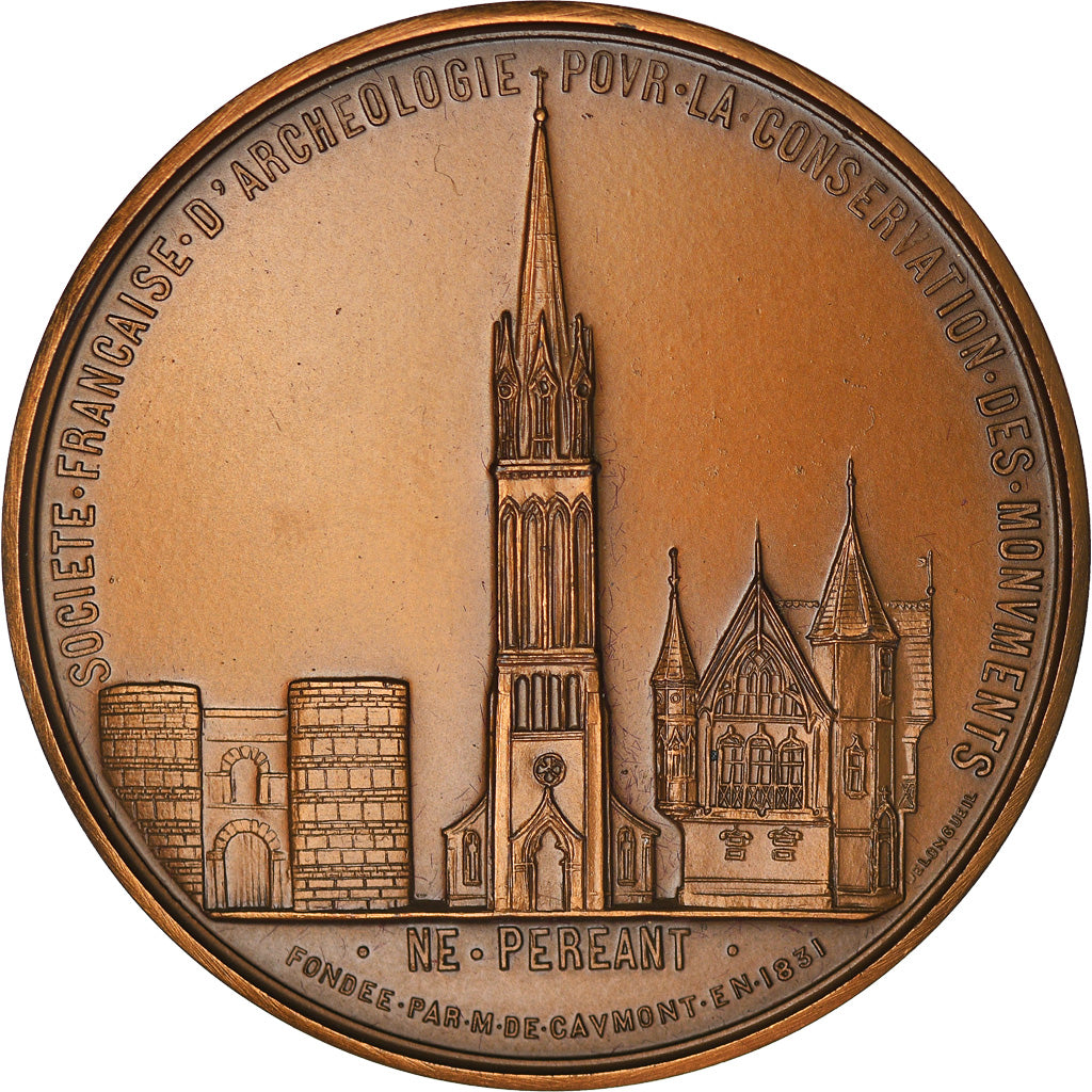 França, Medal, Société Française d'Archéologie, Monuments Historiques