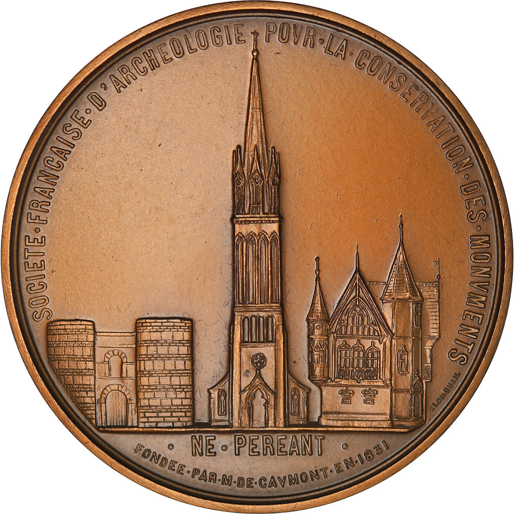 França, Medal, Société Française d'Archéologie, Monuments Historiques